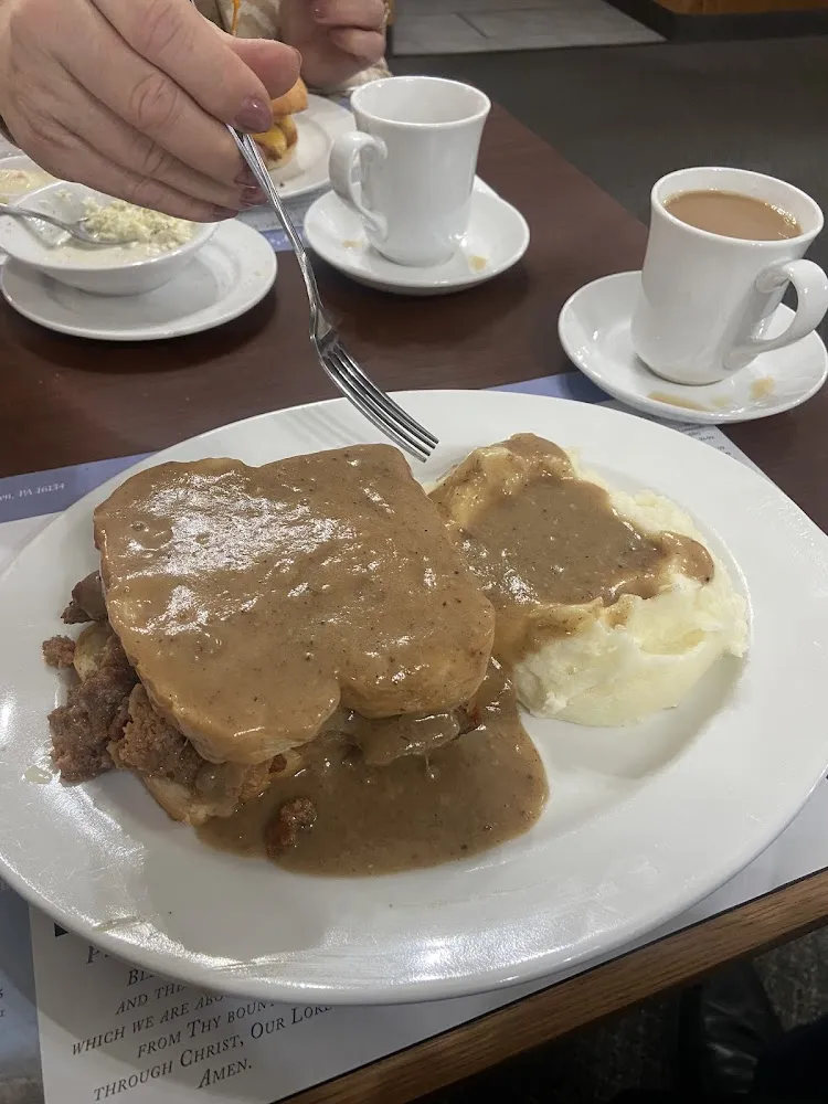 Hot Meatloaf Sandwich with Mashed Potatoes and Gravy